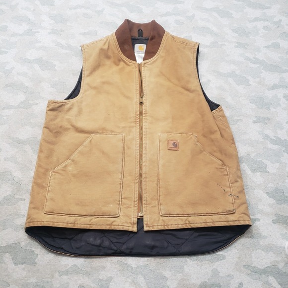 Carhartt Other - Vintage Carhartt Vest Mens Large Tall Brown Full Zip Diamond Quilted Workwear